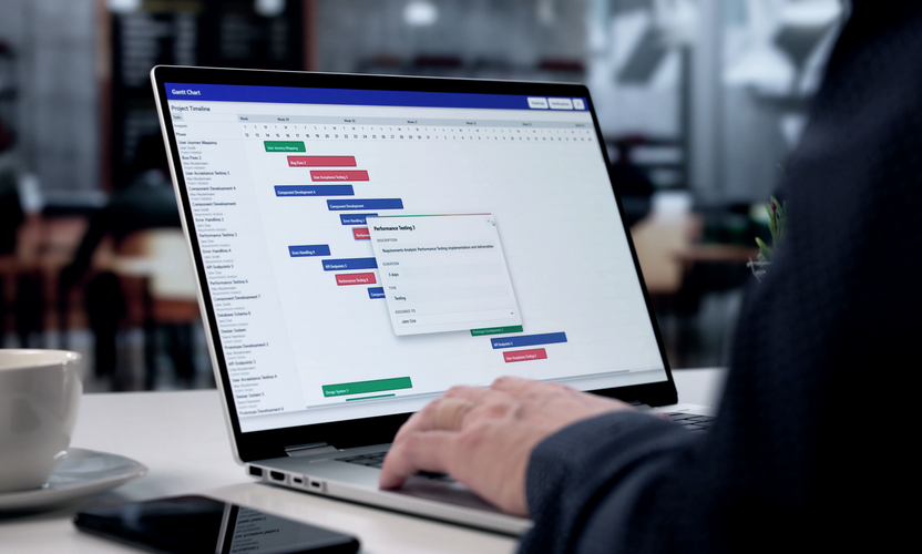 Workflow Diagramm auf Laptop Bildschirm