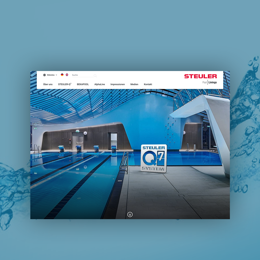 Steuler Pool Linings Website Screenshot