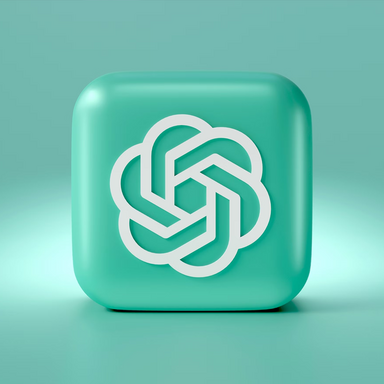 OpenAI Logo auf gr&uuml;nem Hintergrund