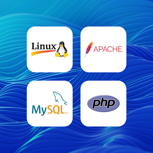 LAMP-Stack - Logos. Linux, Apache, MySQL/MariaDB und PHP