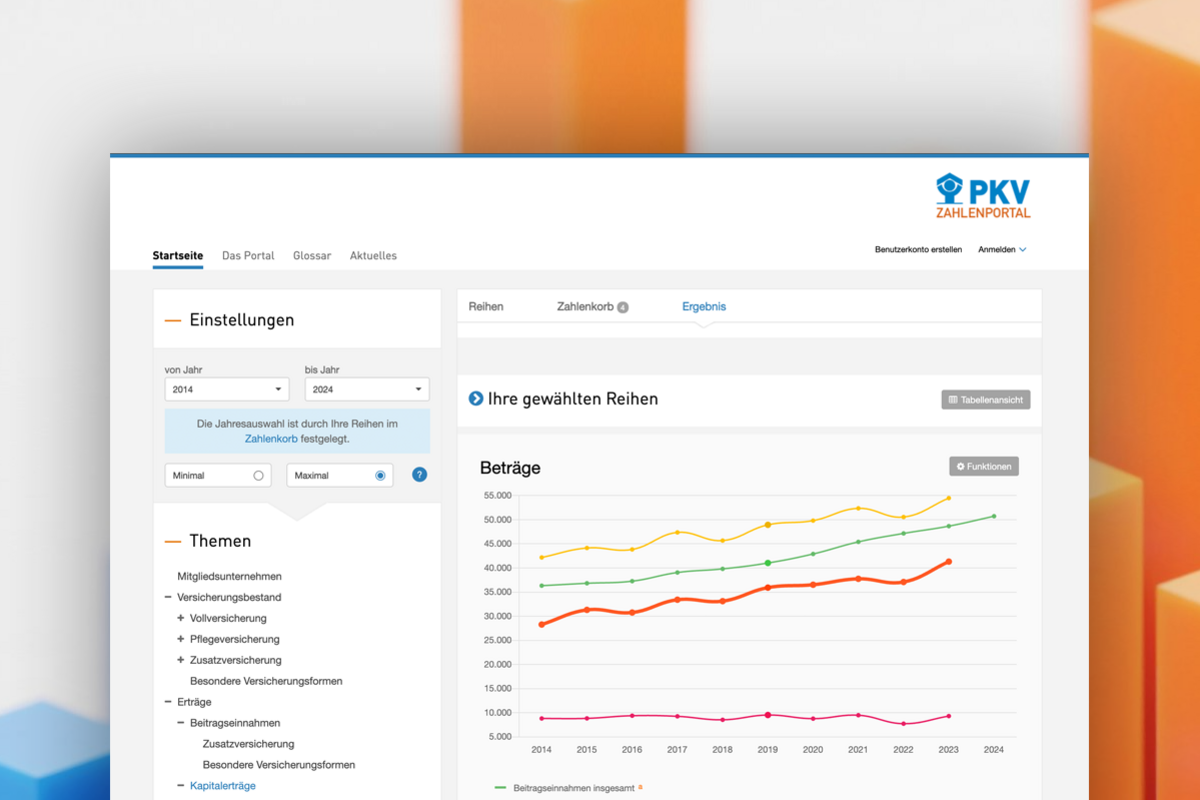 PKV Zahlenportal Website Screenshot